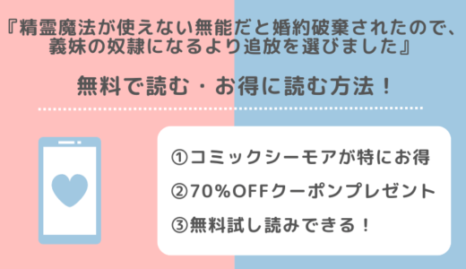 zip/漫画rawで精霊魔法が使えない無能だと婚約破棄されたので、義妹の奴隷になるより追放を選びましたを無料で読むリスク！お得な電子コミックサイトはあるか調査！