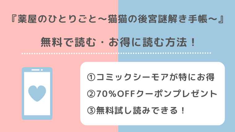 薬屋のひとりごとの漫画の違いと全話無料や全巻無料で漫画raw/pdf/zip/rarで読むリスク！～猫猫の後宮謎解き手帳～とどっちが人気？