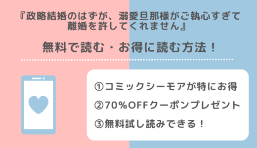 rawで無料で政略結婚のはずが、溺愛旦那様がご執心すぎて離婚を許してくれませんを全巻単行本を読むリスク！原作小説はある？