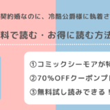 zipで無料で離婚予定の契約婚なのに、冷酷公爵様に執着されていますを全巻読む危険性！お得な電子コミックサイトも紹介