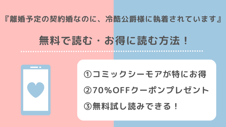 zipで無料で離婚予定の契約婚なのに、冷酷公爵様に執着されていますを全巻読む危険性！お得な電子コミックサイトも紹介